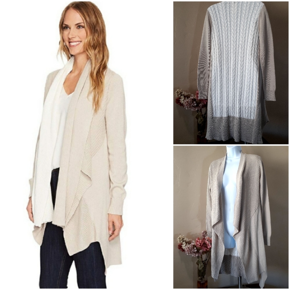 Tribal Cable Knit Open Cardigan Sweater